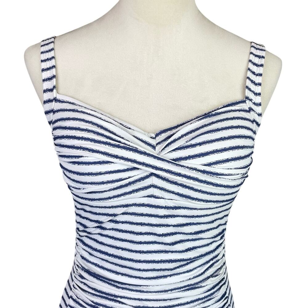 Nip Tuck Swim Blue & White Stripe Multi Fit Cup R… - image 4